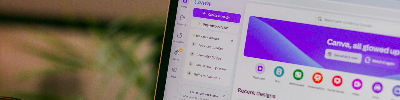 Banner évènement : Atelier – Maîtriser les bases de Canva et créer des designs élégants et professionnels rapidement.